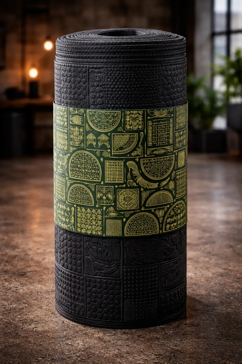 Rubber roll with cardboard holder